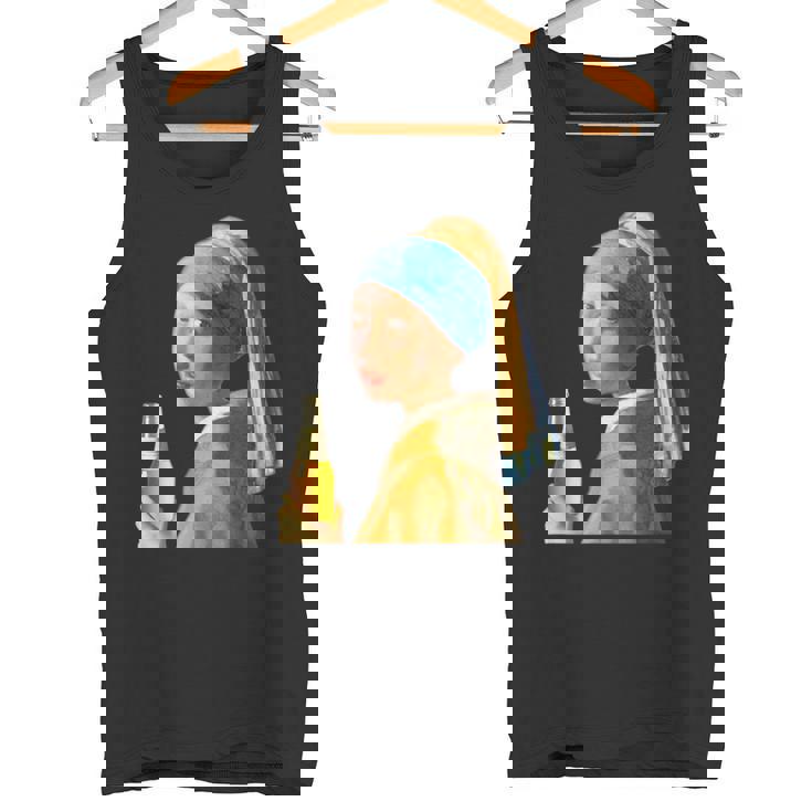 ビール 酒 面白いtシャツ フェルメール 飲み おもしろ 飲み会 のんべえ メンズ ネタ 服 変な タンクトップ