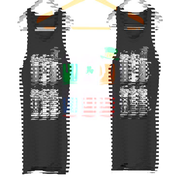 ビール聖パトリックデー メンズ アイルランドのアメリカ国旗 ドリンクマグ タンクトップ