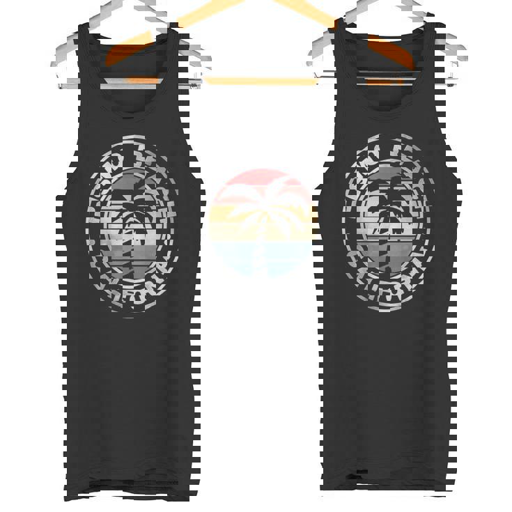 ピズモビーチ カリフォルニア サンセット ヤシの木 ビーチ レトロ タンクトップ