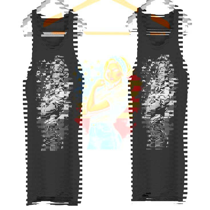 ピンアップセクシースタイルアメリカの象徴 タンクトップ