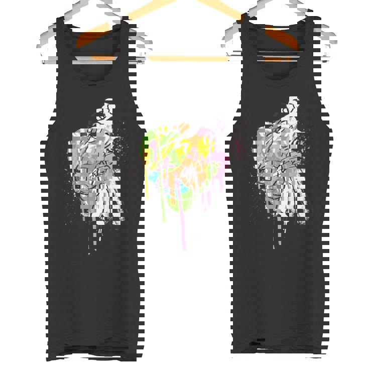 ピンクパンサー グラフィティ ブラック ラインアート タンクトップ