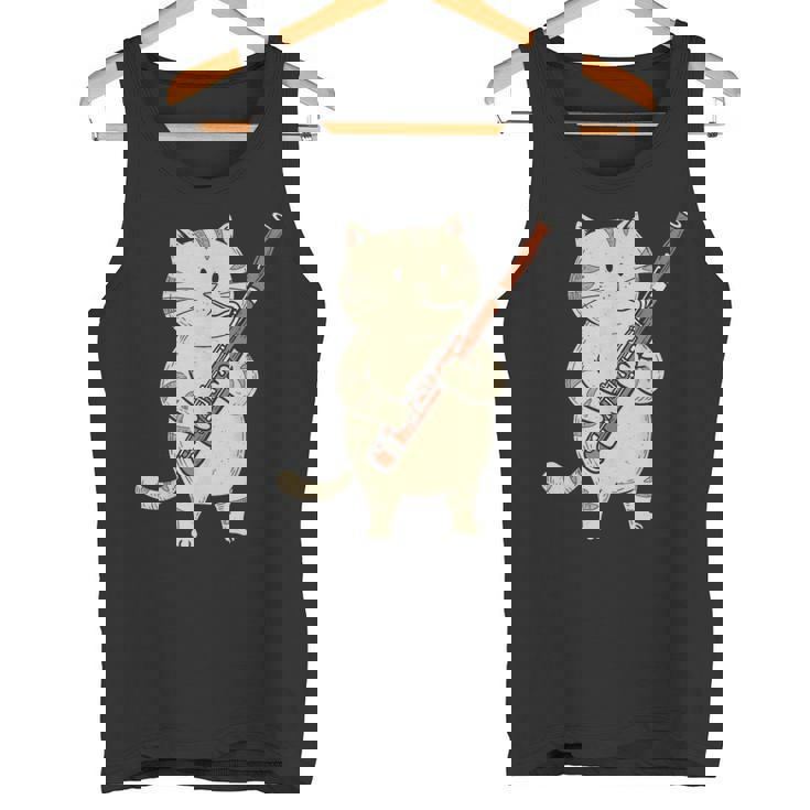 ファゴット猫ミュージシャン レトロ キュート バンド オーケストラ タンクトップ