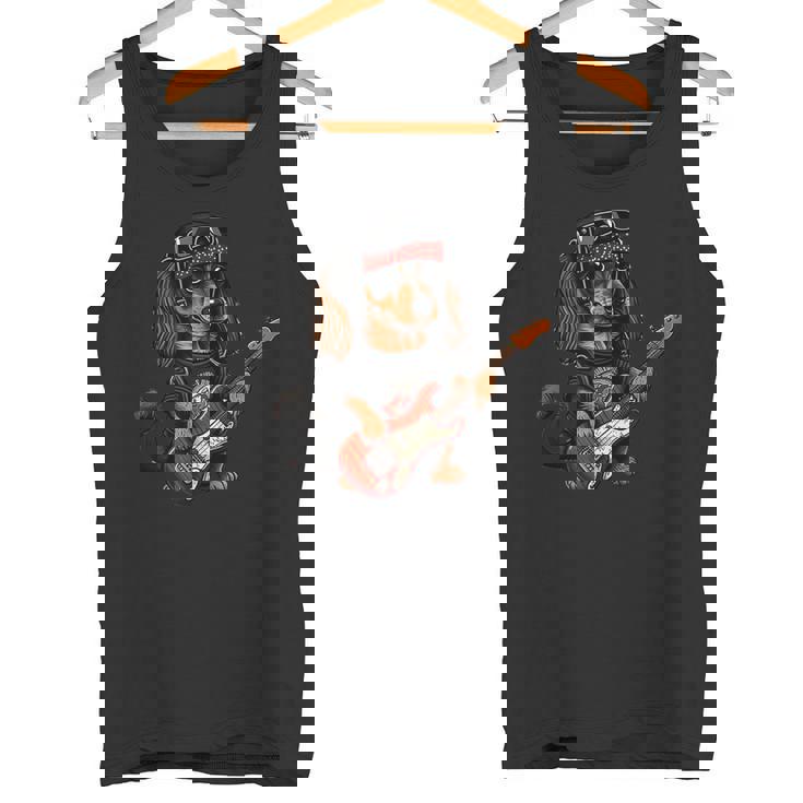 ファニー ダックスフンド キュート ロックンロール ロッカー パンク タンクトップ