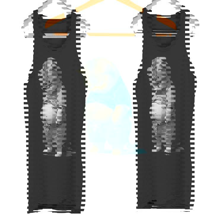 ファニー ファット キャット 子猫 アート デザイン 猫 飼い主 ペット愛好家 ギフト タンクトップ