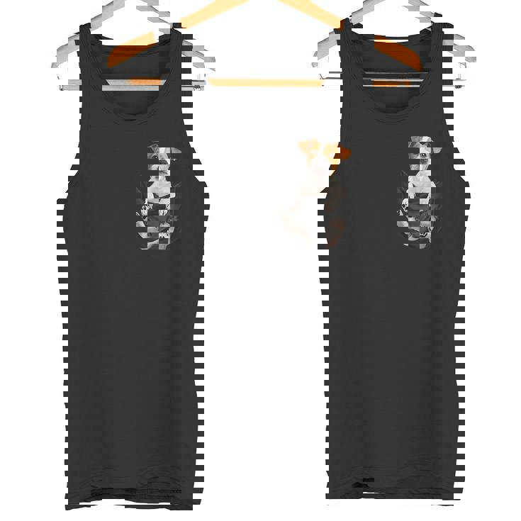 ファニージャックラッセルテリア ポケットに入った恋人向け タンクトップ