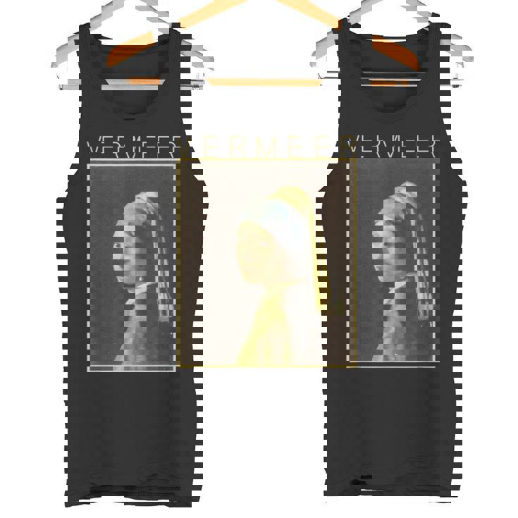 フェルメール 真珠の耳飾りの少女 面白いtシャツ 絵画 アート メンズ 面白い 服 美術 グッズ 油彩画 タンクトップ