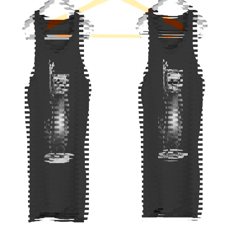 フェレット ロックミュージック レトロ ヴィンテージ ペット愛好家 タンクトップ