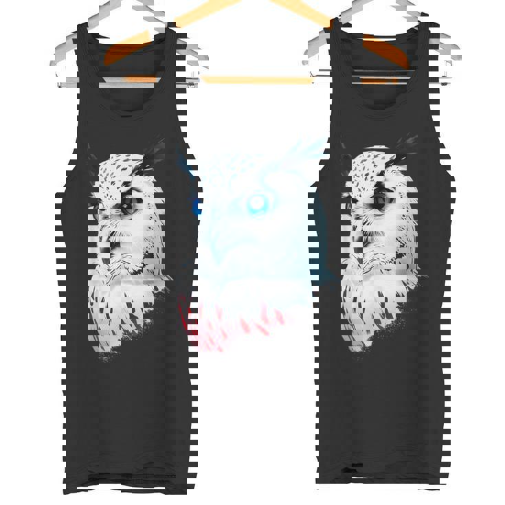 フクロウの傑作 雪フクロウ 鳥アート 動物 雪フクロウ タンクトップ