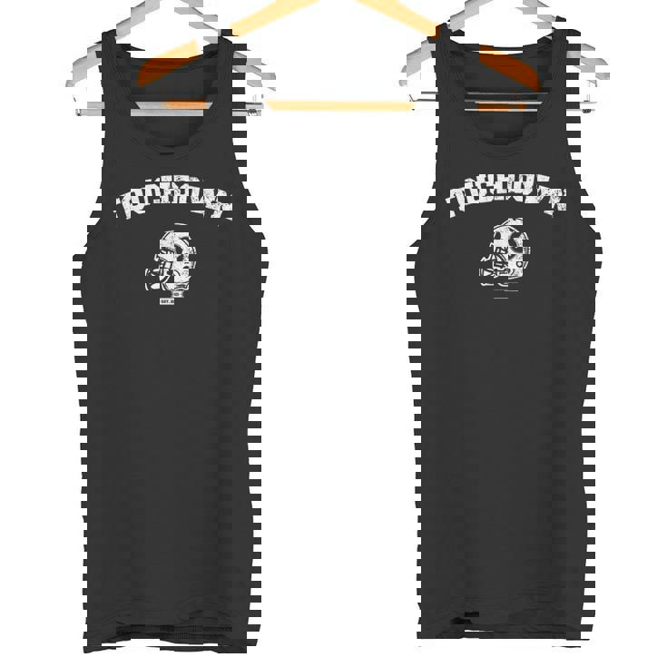 フットボールファンのためのアメリカンフットボールタッチダウン タンクトップ