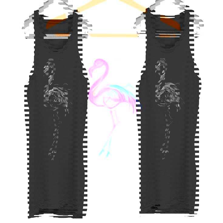 フラミンゴ好き カラフル クール スタイリッシュ タンクトップ