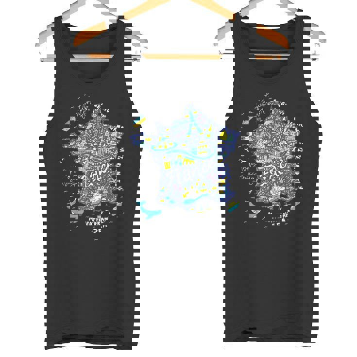 フランス 地図 ヨーロッパ パリ ツアー エッフェル フランス バケーション お土産 タンクトップ