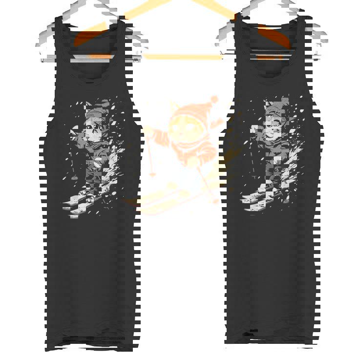 フリースタイルスキーヤー猫 フリースタイルスキー タンクトップ