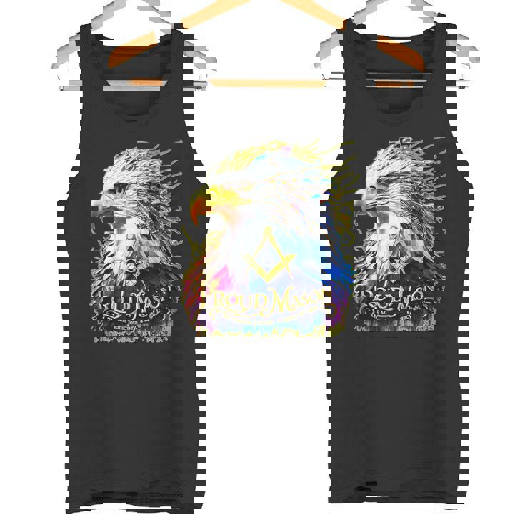 フリーメイソンs&C「マイティカラーイーグル」と書かれたフリーメイソンのシンボル。 タンクトップ