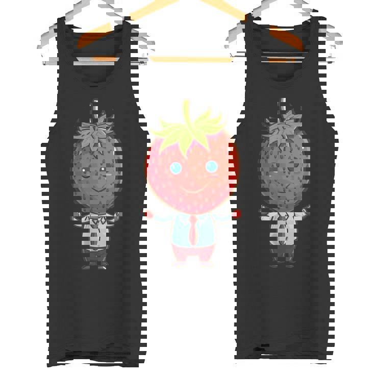 フルーツやネクタイ好きのための従業員ストロベリーアウトフィット タンクトップ