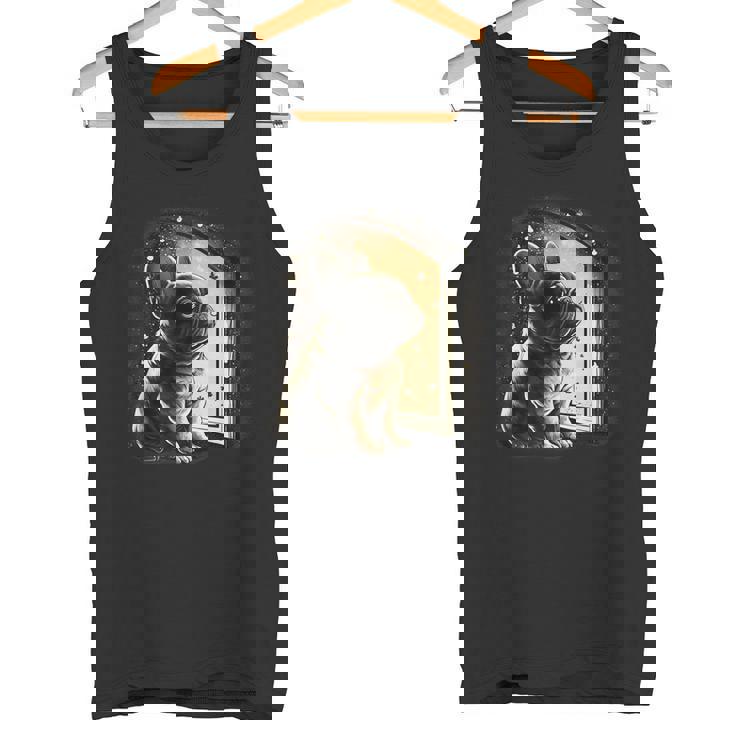 フレンチブルドッグ 夜のかわいいフレンチドッグ タンクトップ