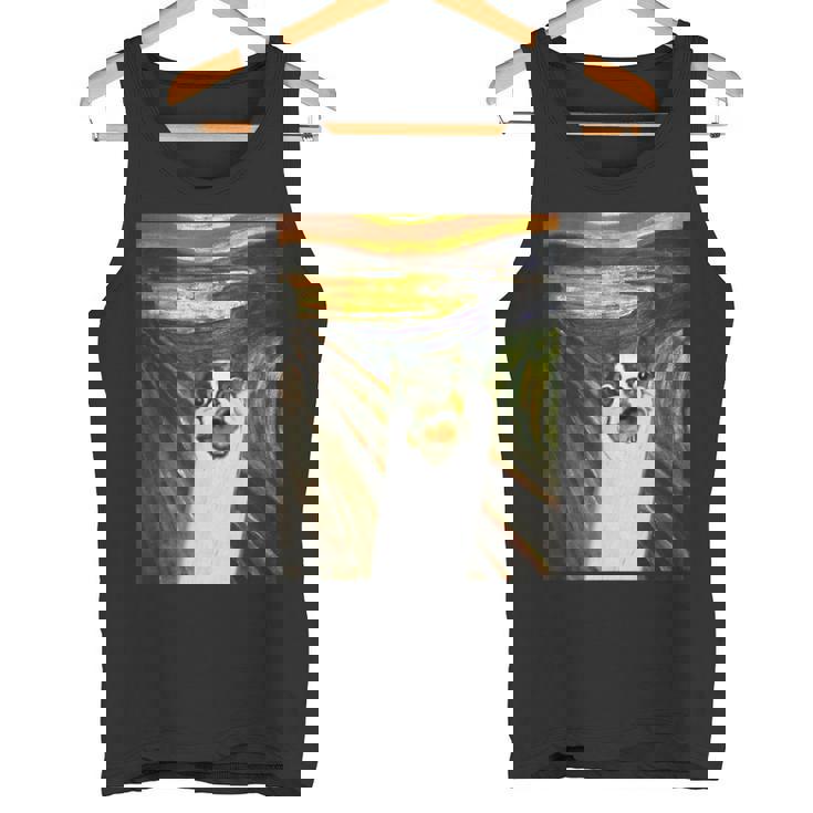 フレンチブルドッグ 面白いtシャツ 犬 ムンクの叫び かわいい メンズ 子供 おもしろ 服 ネタ わんこ タンクトップ