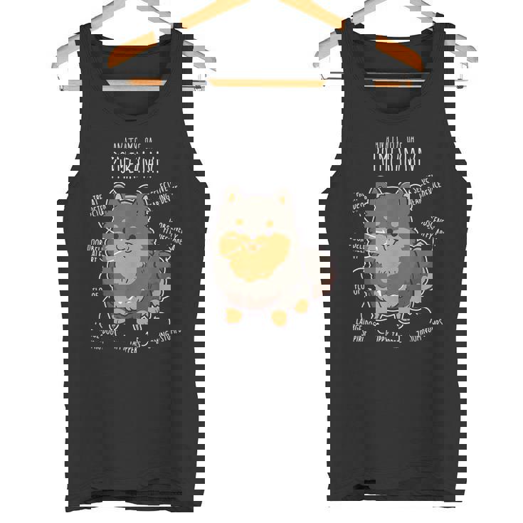 ブラック&タン ポメラニアン 犬の解剖学 面白い かわいい ペット ポンポン ママ タンクトップ