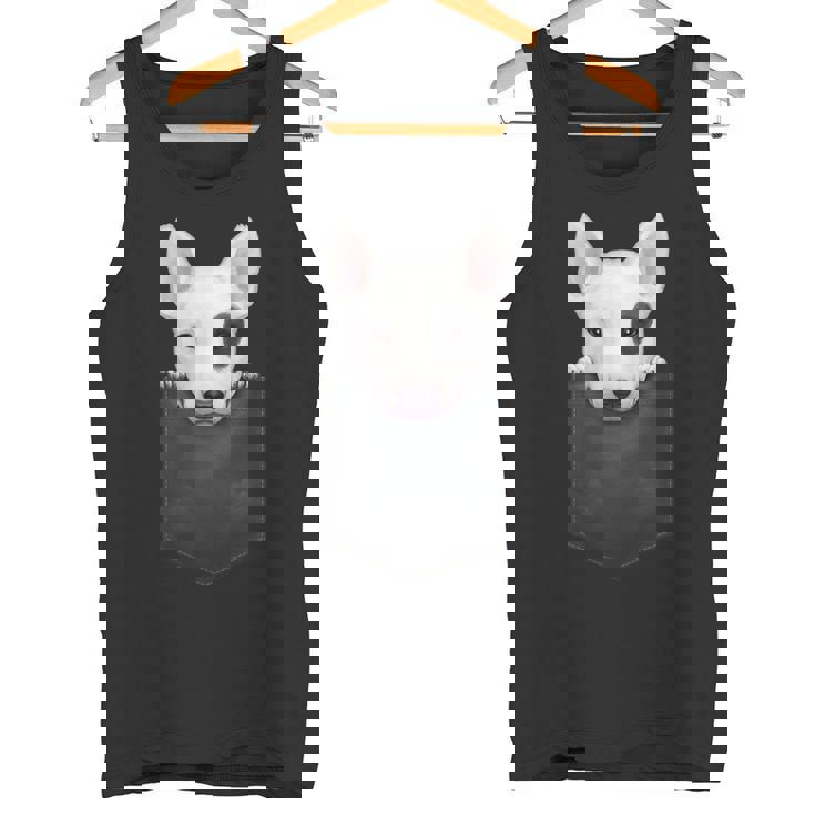 ブルテリア 胸ポケットにブラックアイパッチ付き タンクトップ