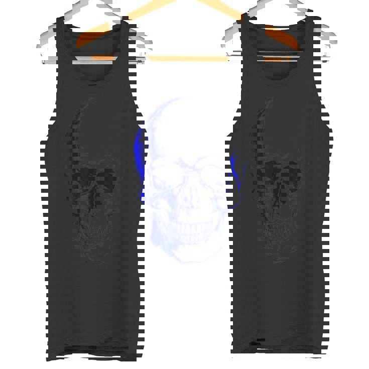 ブルー ドクロ タンクトップ