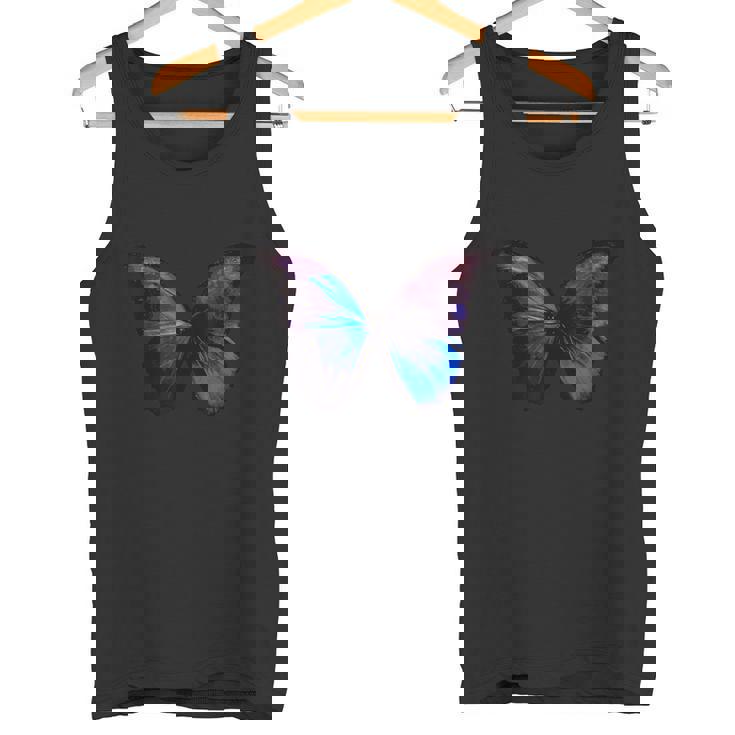 ブルー モルフォ バタフライ アートプリント タンクトップ