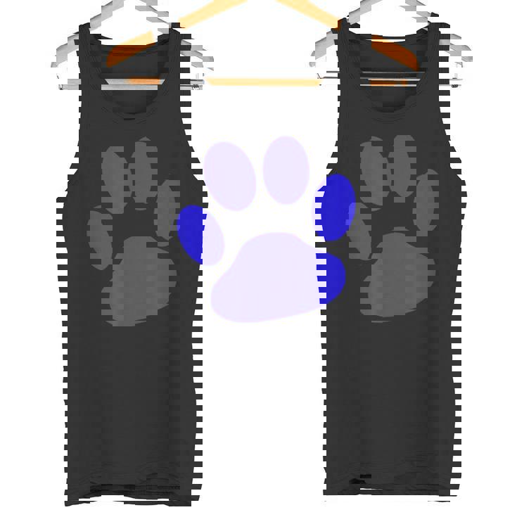 ブルー 肉球 プリント T シャツ タンクトップ