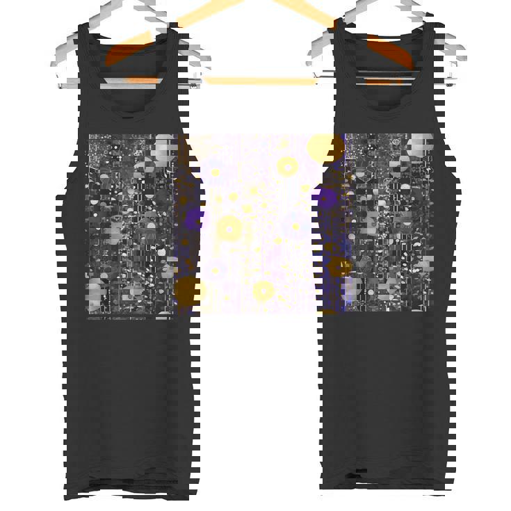 ブルーとゴールド フラワーガーデン アフタークリムト タンクトップ