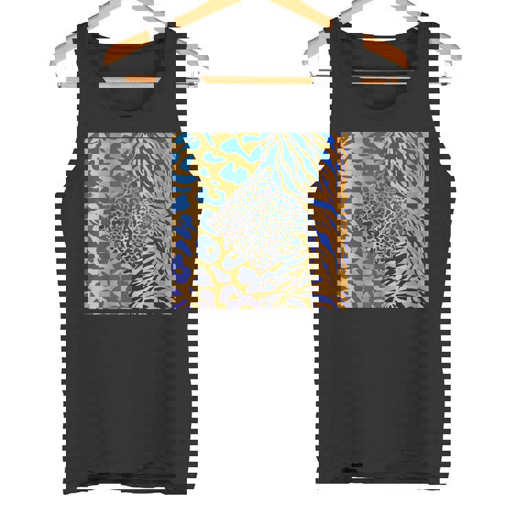 ブルースの直径のジャングルプリントゴールド。シマウマ、パンサー、チーター タンクトップ