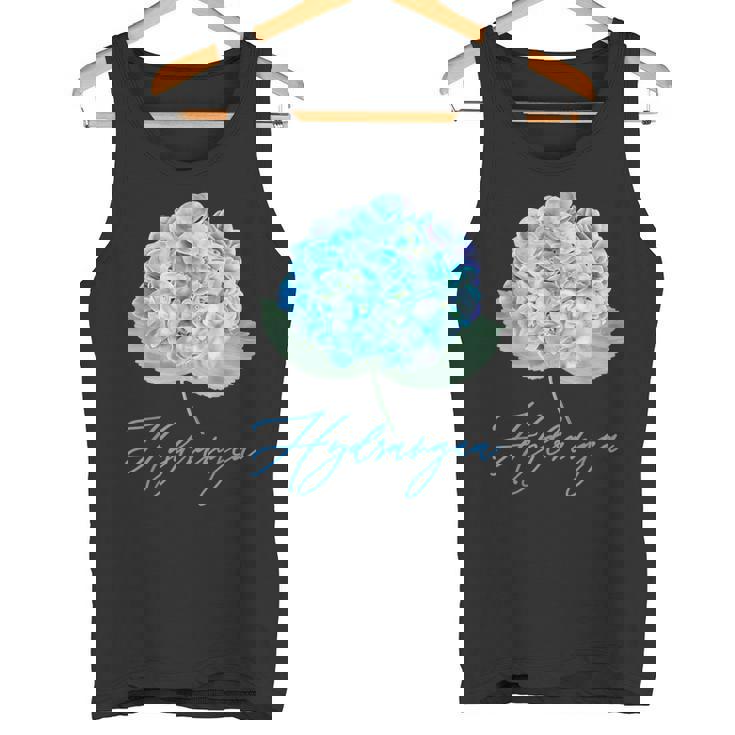 ブルーパープルアジサイフラワーレトロガーデナーアート タンクトップ