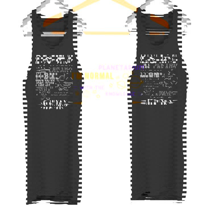 プラネタリウムに入らせてください、私は普通のミームです タンクトップ