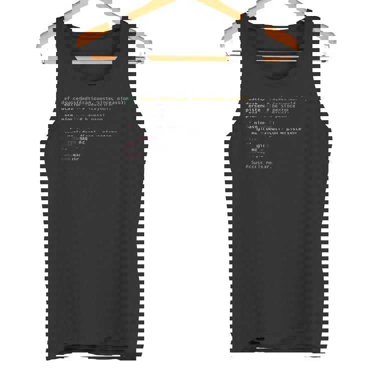 プログラミングシンタックス パイソンコード コンピューター ギーク コーディングギフト タンクトップ