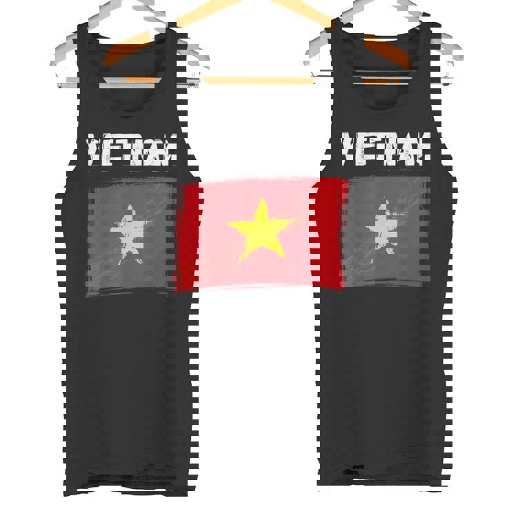 ベトナム国旗 ホリデー ビンテージ グランジ ベトナム国旗 タンクトップ