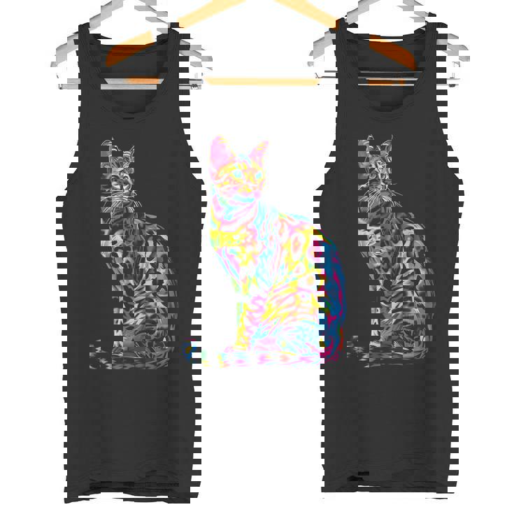 ベンガル猫ポップアート タンクトップ