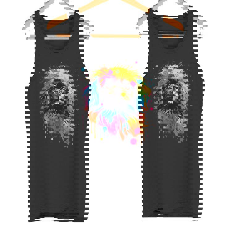 ペキニーズに描かれたペキニーズに描かれたかわいいペキニーズ犬 タンクトップ