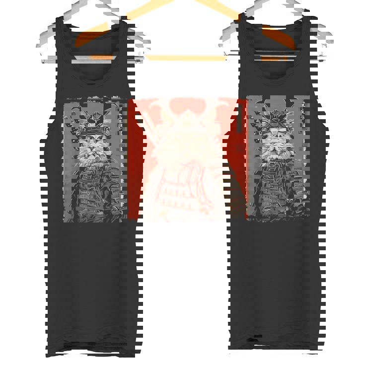 ペルシャ猫 日本美術 サムライ 浮世絵 ヴィンテージ タンクトップ