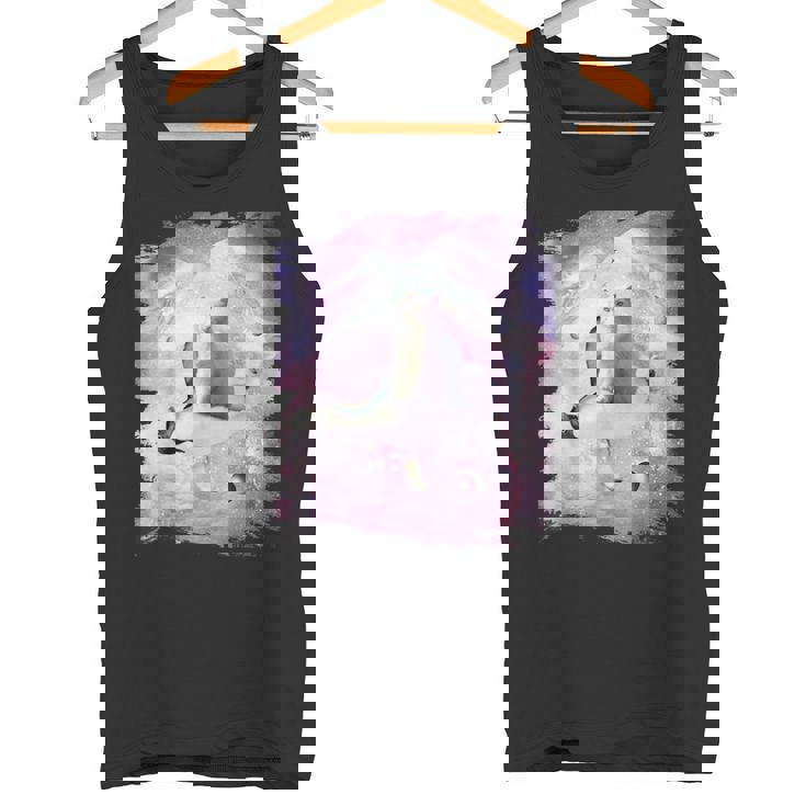 ペンギンに乗る宇宙猫 タンクトップ