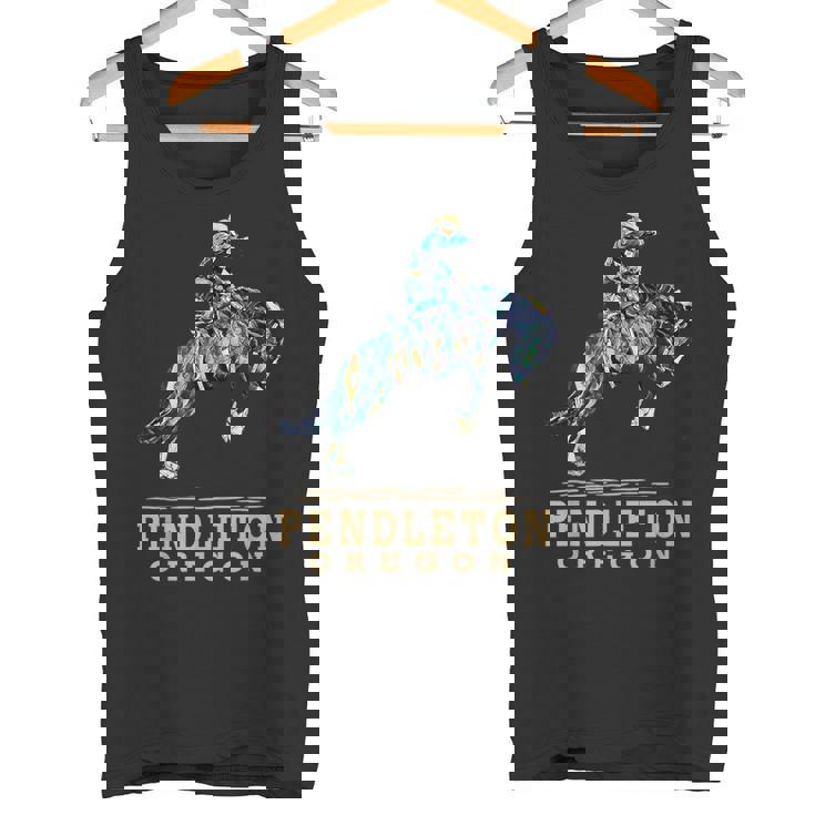 ペンドルトンオレゴン-ロデオ-カウボーイ-ホース タンクトップ