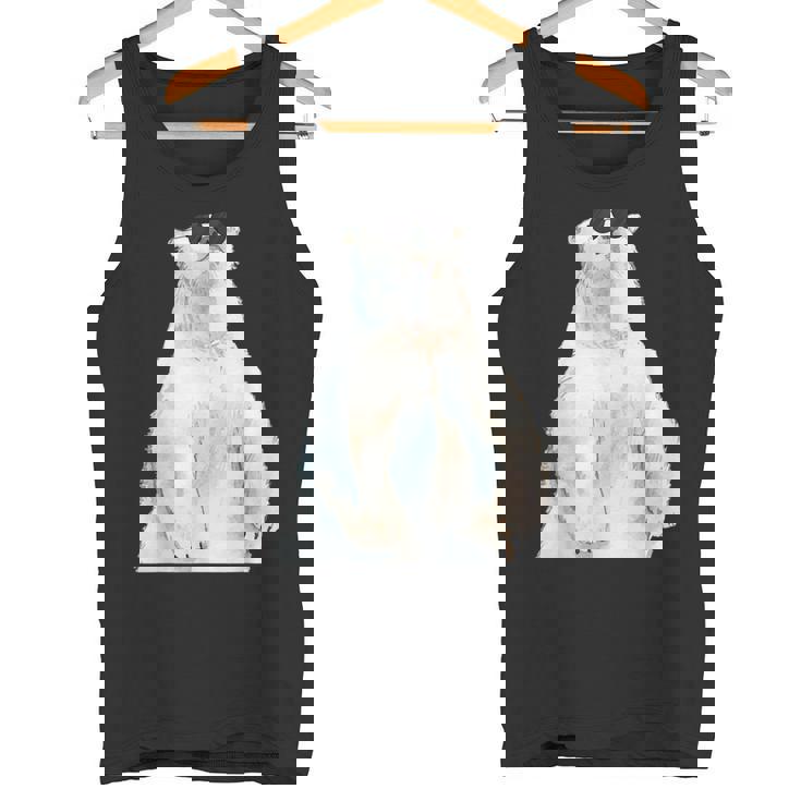 ホッキョクグマ サングラス 動物愛好家 動物飼育係 動物学者 タンクトップ