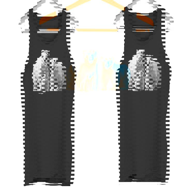 ホッキョクグマ。動物好き、シロクマの家族 タンクトップ