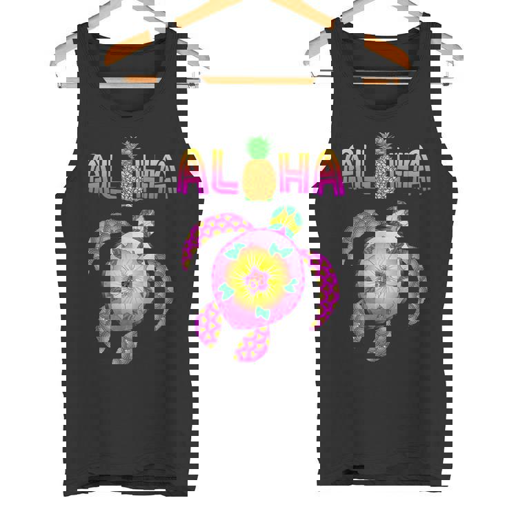 ホヌウミガメ アロハ ハワイ諸島 バケーション タンクトップ