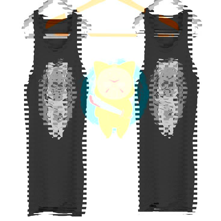 ホラー映画 ジェイソンキャット おもしろパロディ 映画 ハロウィンコスチューム タンクトップ