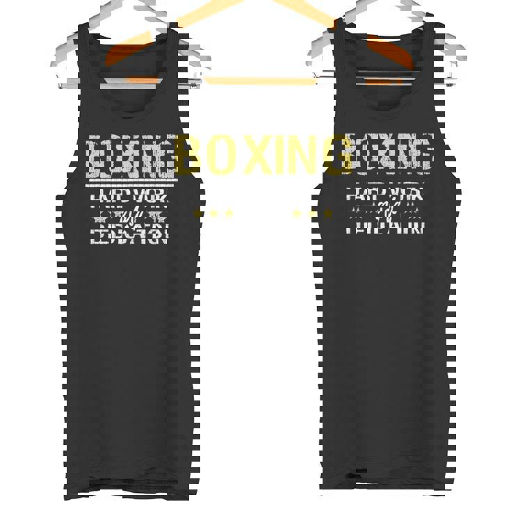 ボクシングハードワークと献身 キックボクシングジムボクサー タンクトップ