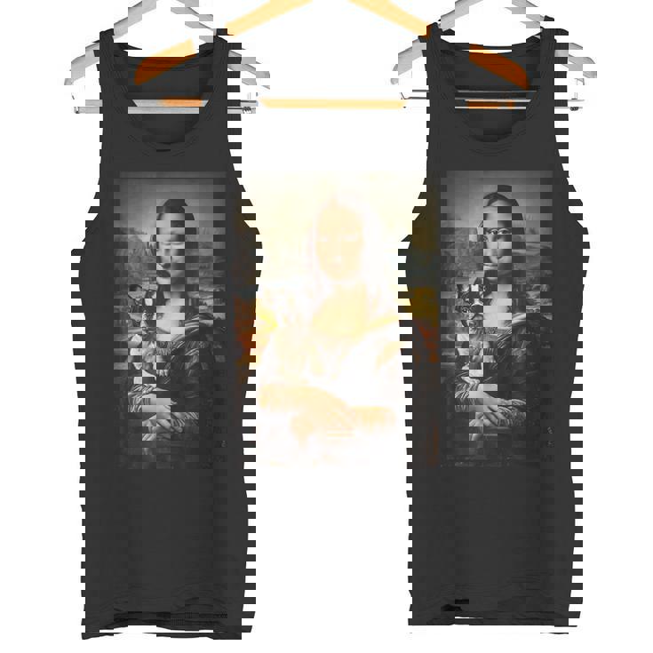 ボストンテリア モナリザ 絵画 アート 犬 ママ お父さん タンクトップ