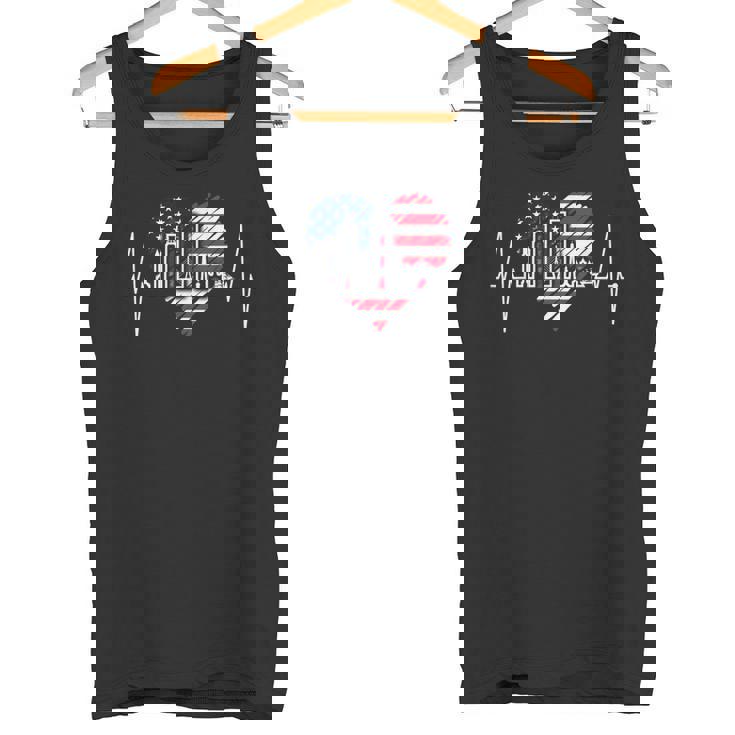 ボストン・スカイライン ハートビートusa ハートパルス I Love Boston タンクトップ