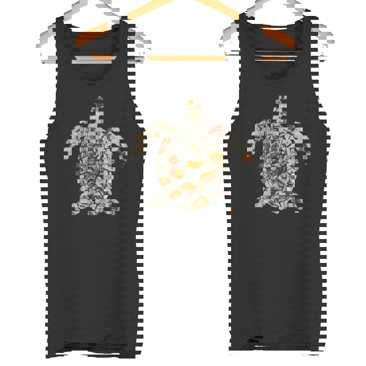 ボタニカル・シルエット・マッシュルーム オーシャニック・コタジェコア ウミガメ タンクトップ