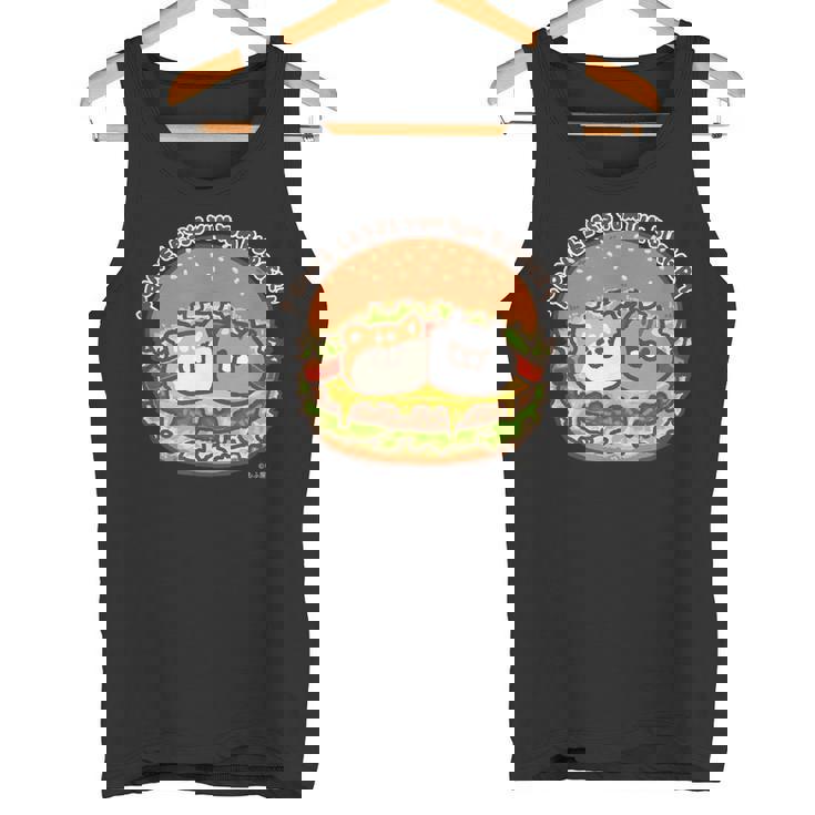 ボンレス犬とボンレス猫 ハンバーガー ダークカラー タンクトップ