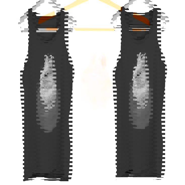 ポケット ホワイト 子ウサギ タンクトップ