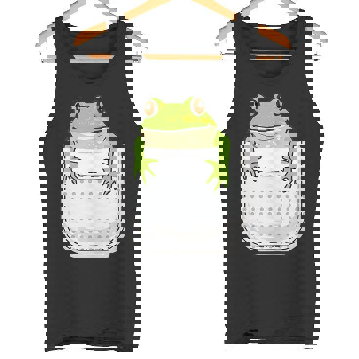 ポケットに入ったカエルのシャツ 面白いカエルのtシャツ カエルの恋人 タンクトップ