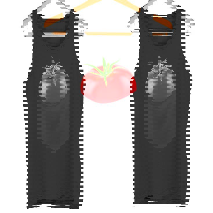 ポケットに入ったトマト、胸に面白いトマト。 タンクトップ