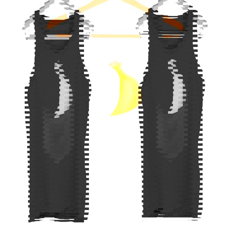 ポケットに入ったバナナフルーツ、胸に面白いバナナ。 タンクトップ