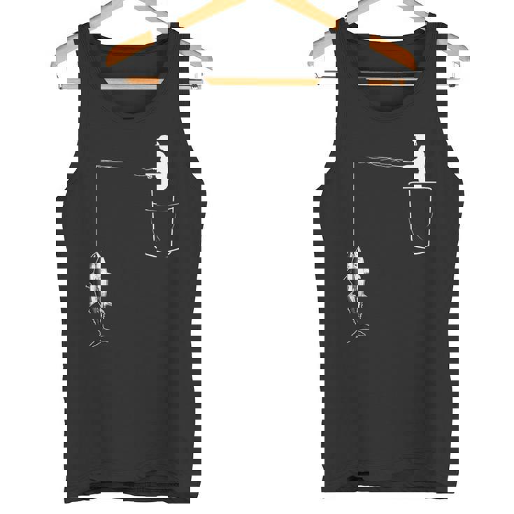 ポケットに入ったマグロ 魚釣り 面白い漁師 タンクトップ